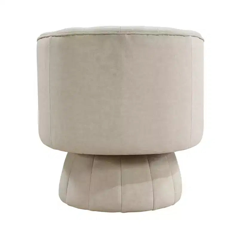 Fauteuil pivotant moderne en velours avec structure en bois
