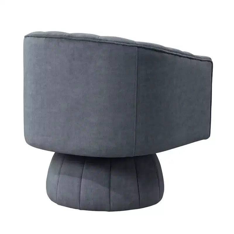 Fauteuil pivotant moderne en velours avec structure en bois