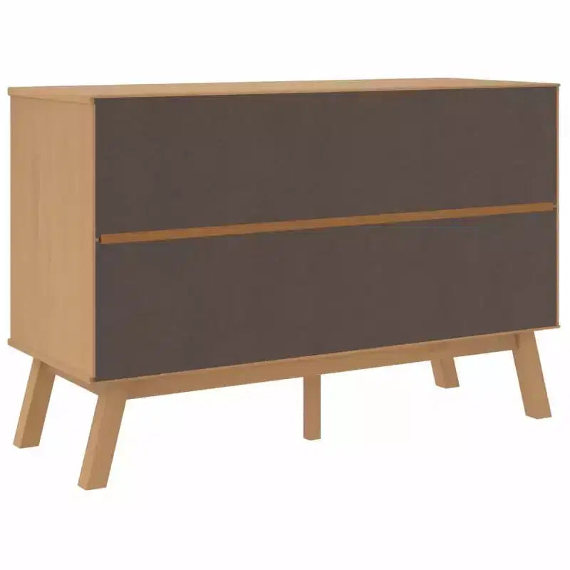 Commode 6 tiroirs en pin massif, Marron, Style scandinave