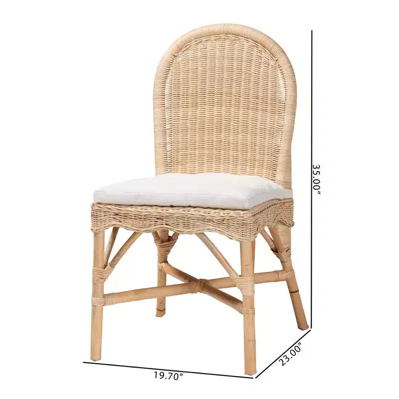 Chaise de salle à manger en rotin naturel