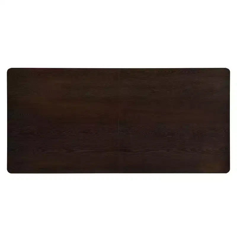 Table de salle à manger rectangulaire surdimensionnée avec pied central, marron foncé
