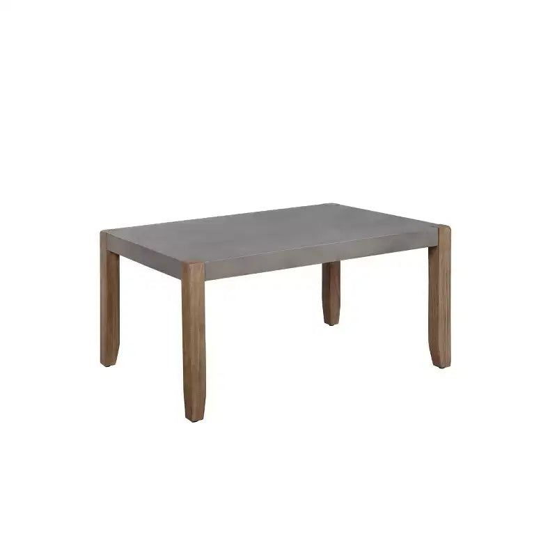 Table basse imitation béton et bois, ambre clair