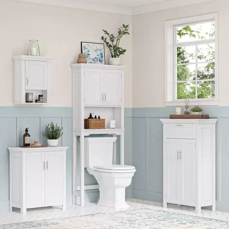 Armoire de toilette murale peu encombrante avec étagère réglable à installer au-dessus des toilettes