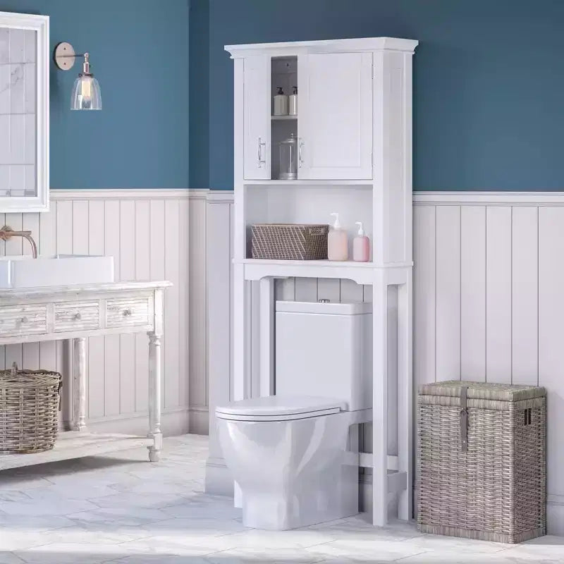 Armoire de toilette murale peu encombrante avec étagère réglable à installer au-dessus des toilettes