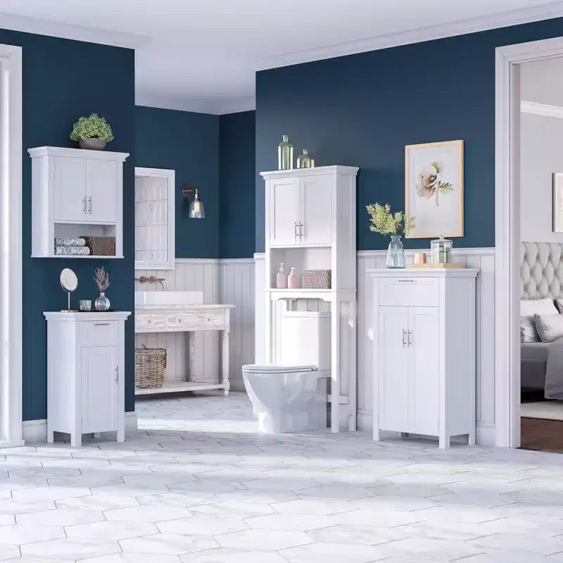 Armoire de toilette murale peu encombrante avec étagère réglable à installer au-dessus des toilettes