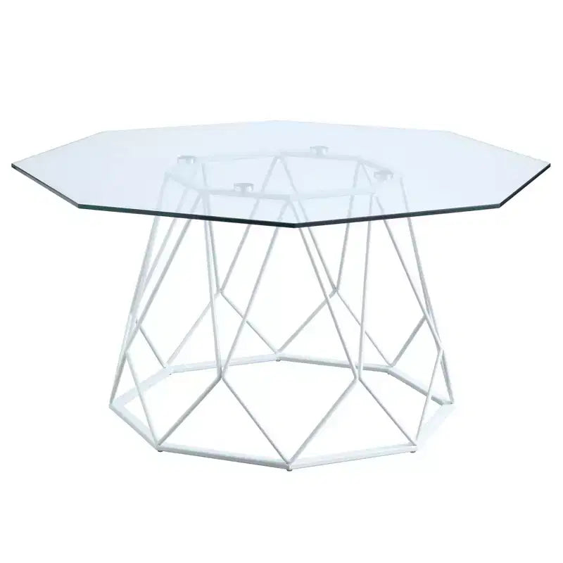 Table basse plateau verre octogonal, noir