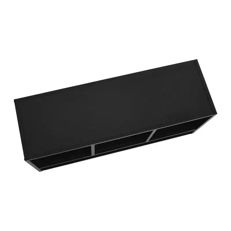 Meuble TV Table Basse avec Compartiments de Rangement Cubiques Bois Chêne Noir et Métal Noir